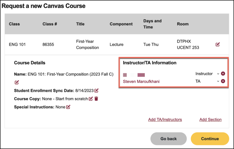 Instructor/TA Information